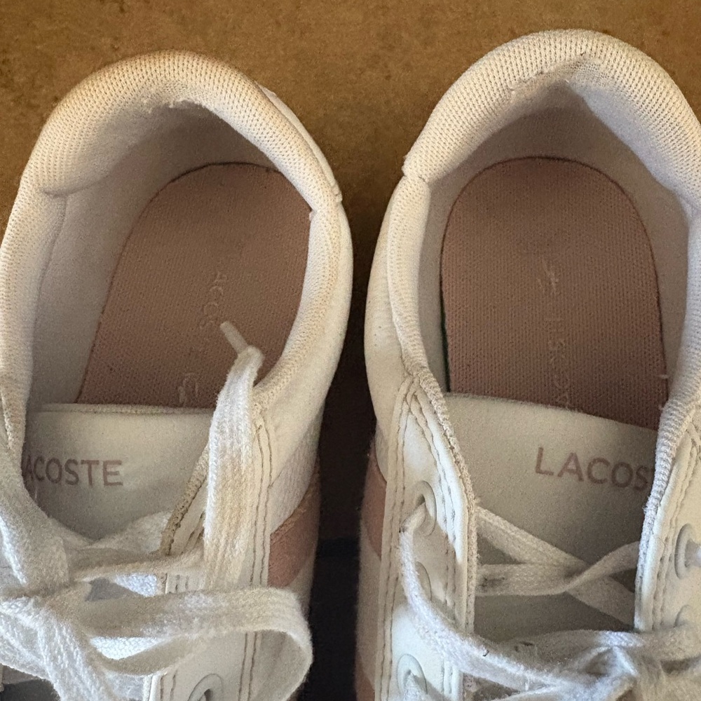 Lacoste White Sneakers with Light Pink Accents - Picture 4 of 7